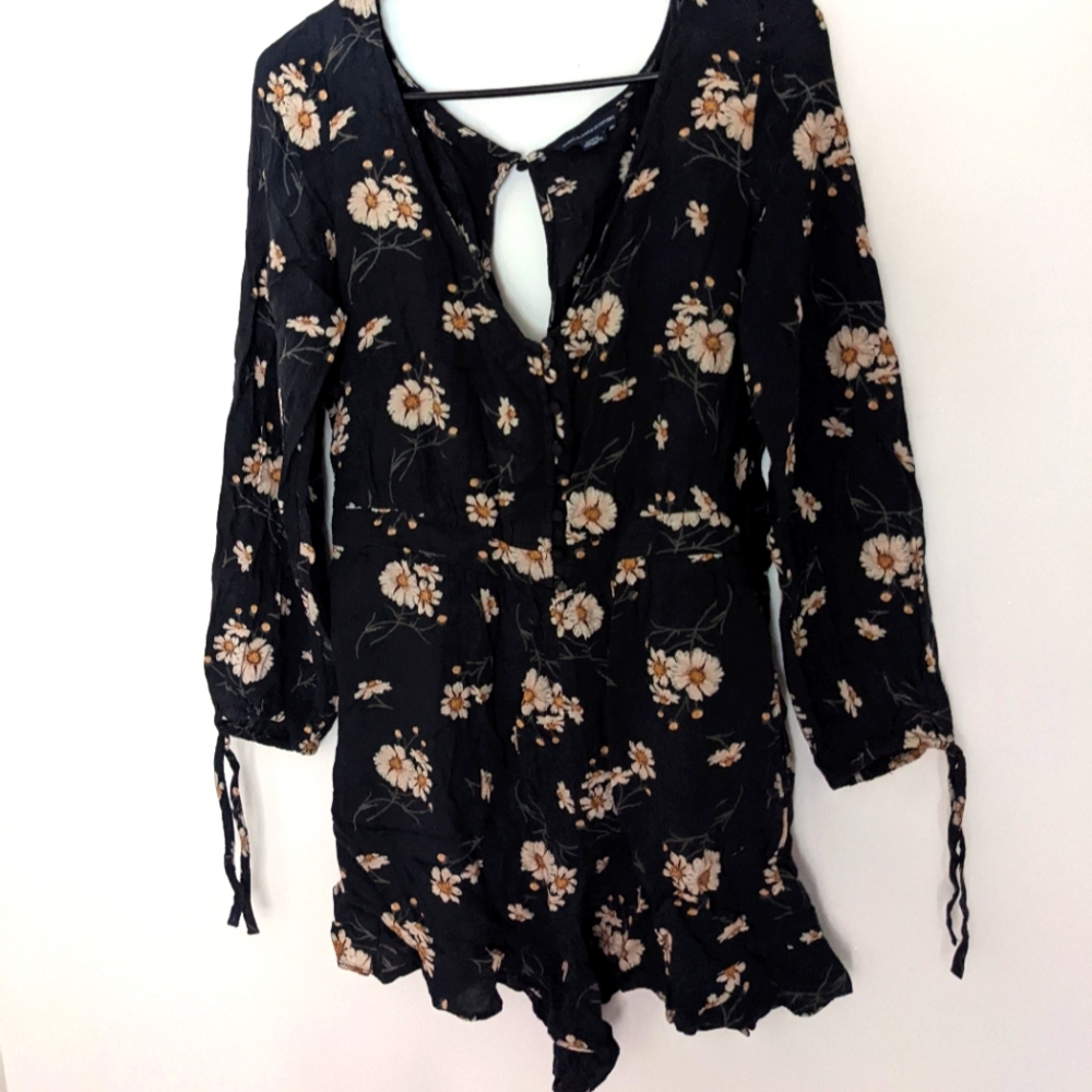 AM Blue floral romper - medium